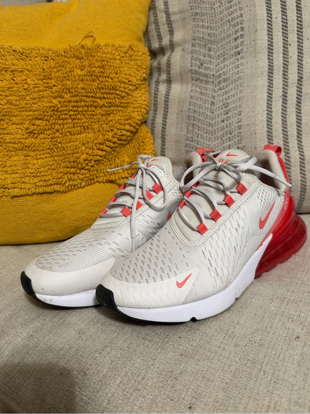 Nike Women's Air Max 270 - White with Coral Accents